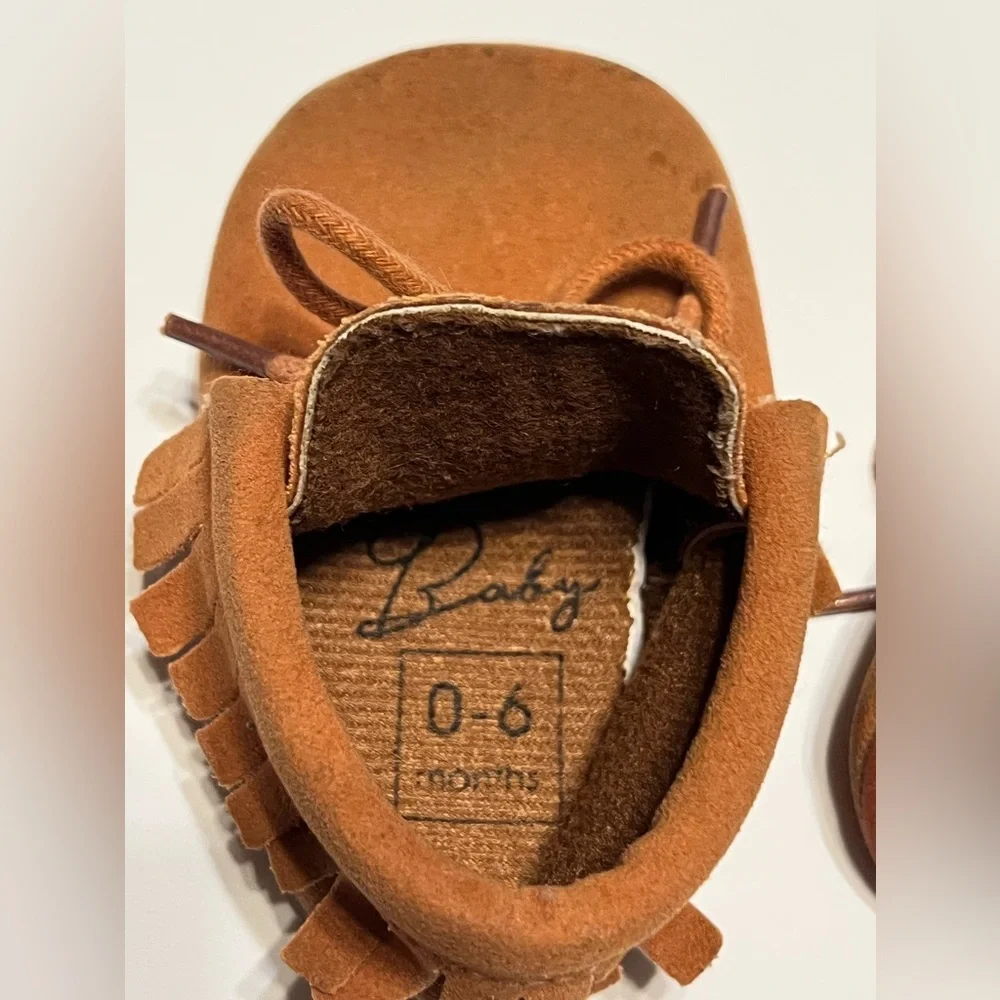 Baby Rust Suede Moccasin Shoes size 0-6